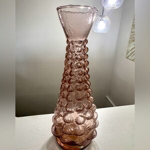 SOLD VINTAGE Plum Amethyst Empoli Barnacles Hobnail Vases 11.25" GLOWS UV Light